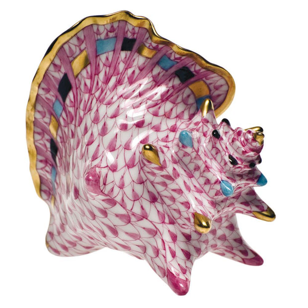 Herend Medium Conch Shell Figurines Herend Raspberry (Pink) 