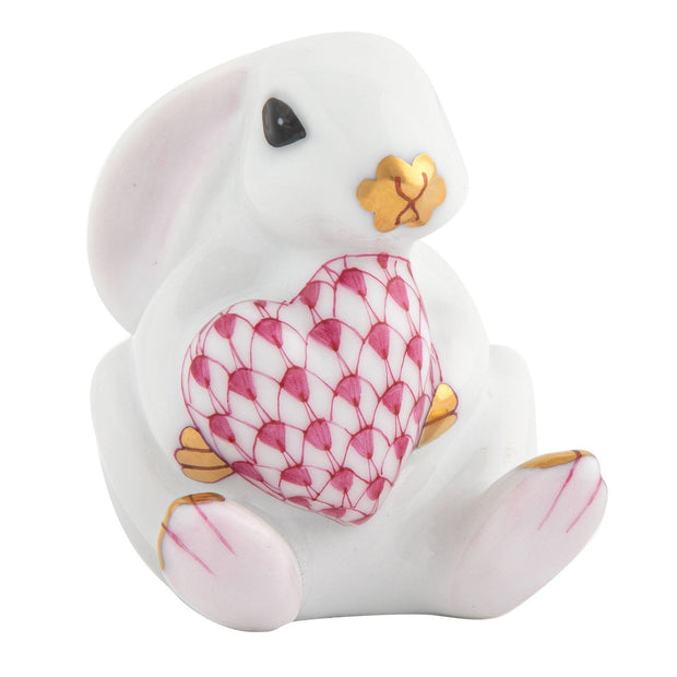 Herend Bunny W/Heart Figurines Herend Raspberry (Pink) Alternate 1 