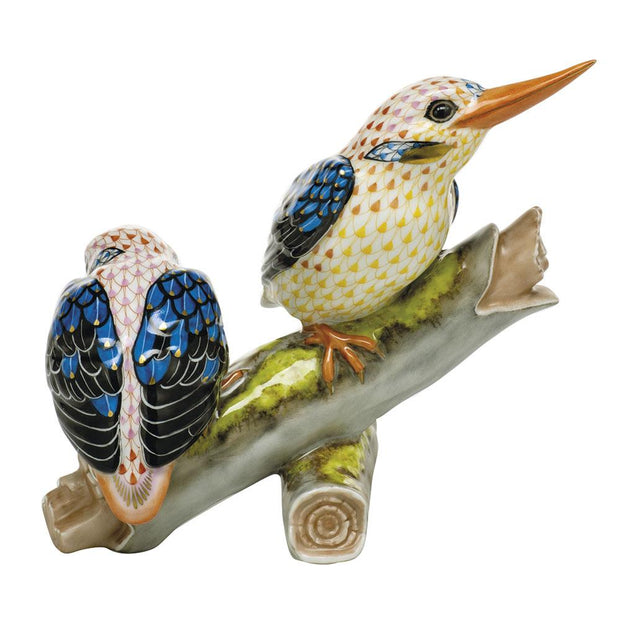 Herend Black-Backed Kingfishers - Limited Edition Figurines Herend 