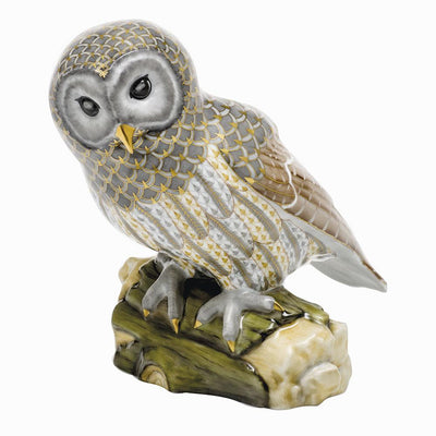 Herend Gray Barred Owl - Limited Edition Figurines Herend 