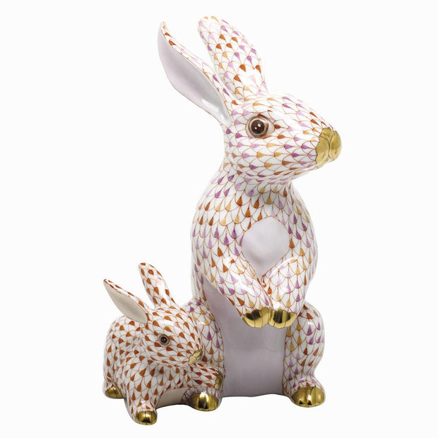 Herend Bunny W/Babe - Limited Edition Figurines Herend 