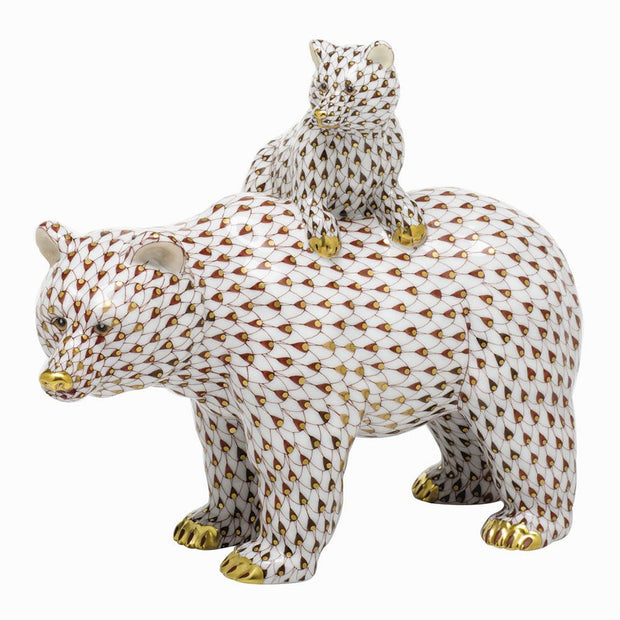 Herend Grizzly Bear & Baby - Limited Edition Figurines Herend 