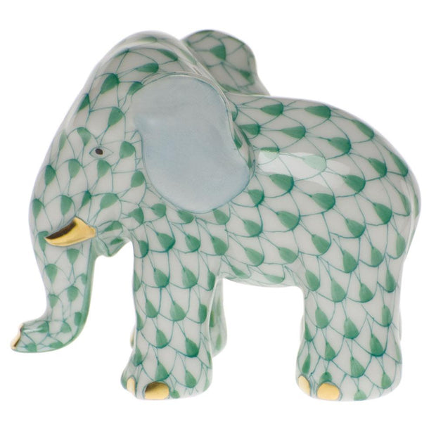 Herend Miniature Elephant Figurines Herend Green 