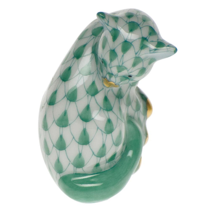 Herend Miniature Cat Figurines Herend Green 