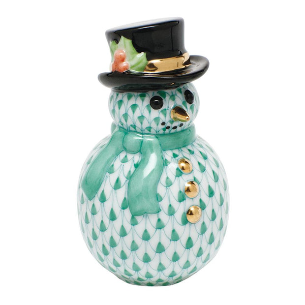 Herend Snowman With Scarf Figurines Herend Green 