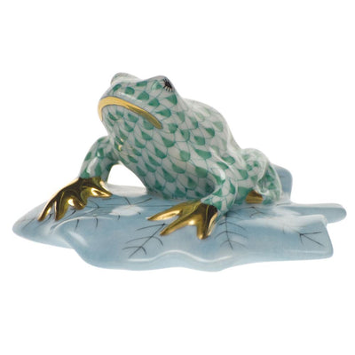 Herend Frog On Lily Pad Figurines Herend 