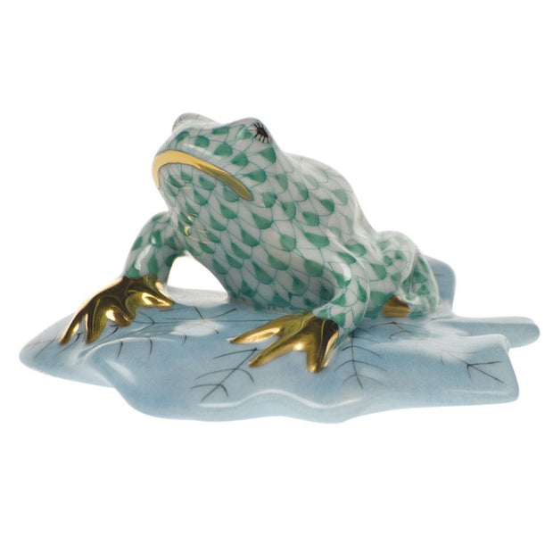 Herend Frog On Lily Pad Figurines Herend 