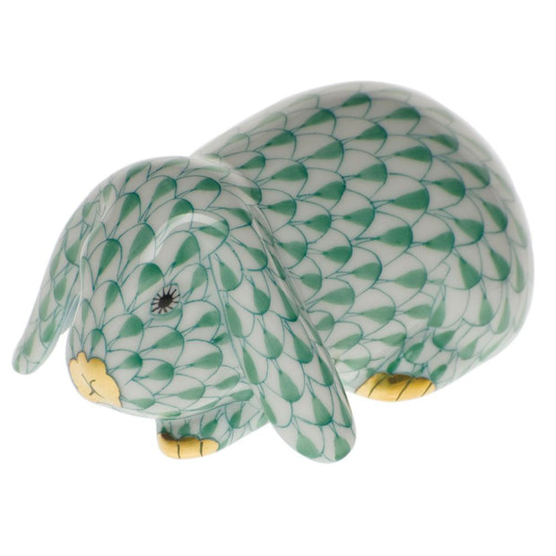 Herend Lop Ear Bunny Figurines Herend Green 