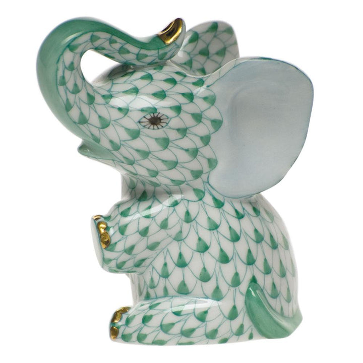 Herend Baby Elephant Figurines Herend Green 