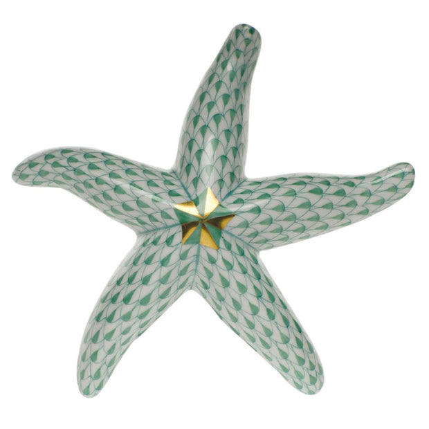 Herend Medium Starfish Figurines Herend Green 