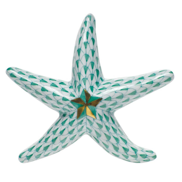 Herend Miniature Starfish Figurines Herend Green 