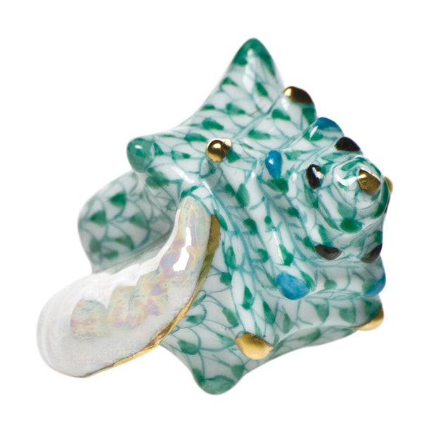 Herend Small Conch Shell Figurines Herend Green 