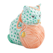 Herend Playful Kitten Figurines Herend Green + Rust 