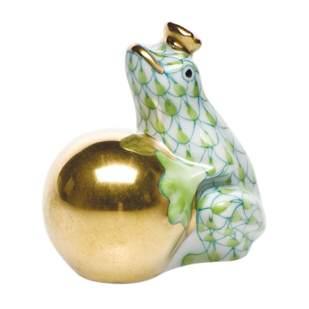 Herend Frog W/Crown Figurines Herend Lime Green 