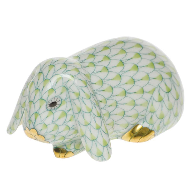 Herend Lop Ear Bunny Figurines Herend Lime Green 