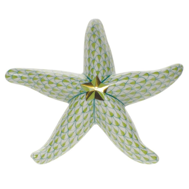 Herend Medium Starfish Figurines Herend Lime Green 