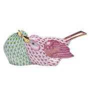 Herend Love Birds Figurines Herend Key Lime & Raspberry (Pink) 