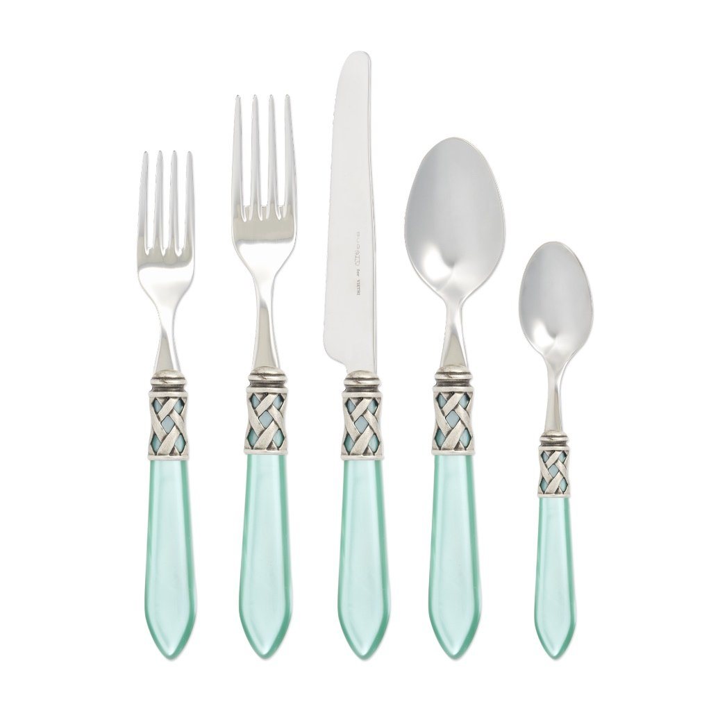 Vietri Aladdin Antique Five-Piece Place Setting Dinnerware Vietri Aqua 