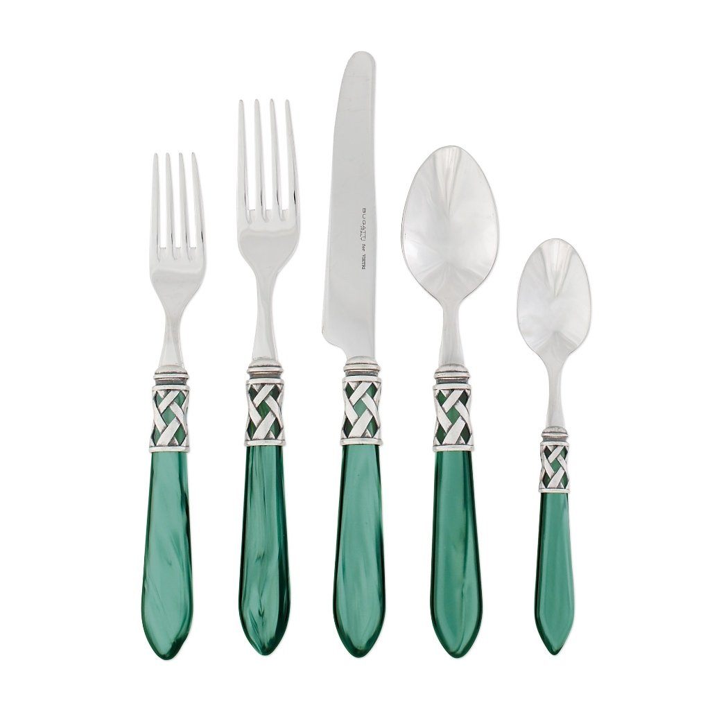 Vietri Aladdin Antique Five-Piece Place Setting Dinnerware Vietri Green 