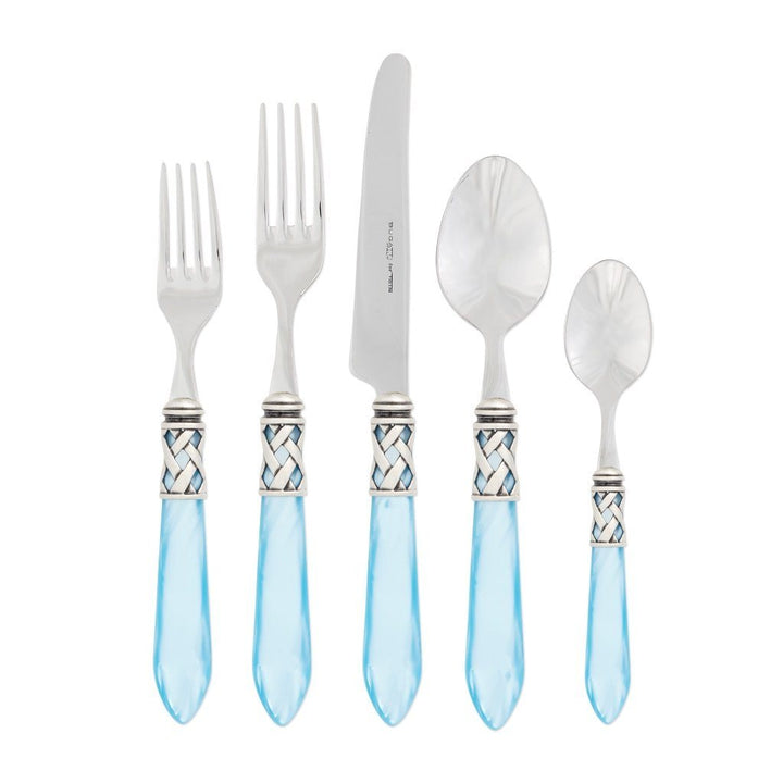Vietri Aladdin Antique Five-Piece Place Setting Dinnerware Vietri Light Blue 