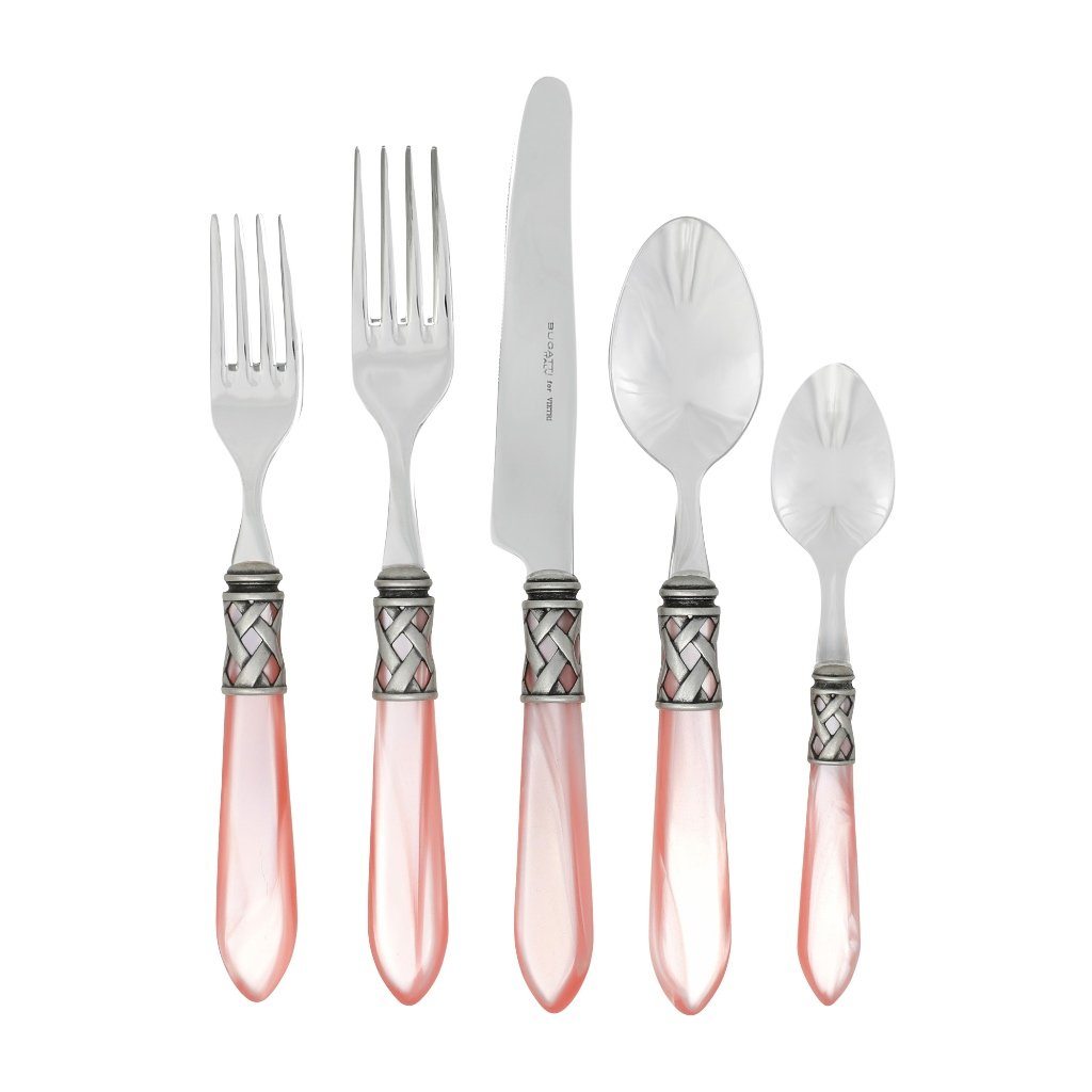 Vietri Aladdin Antique Five-Piece Place Setting Dinnerware Vietri Light Pink 