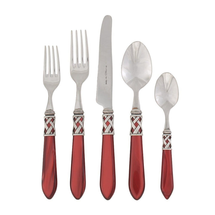 Vietri Aladdin Antique Five-Piece Place Setting Dinnerware Vietri Red 