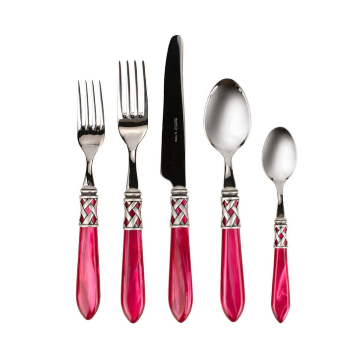 Vietri Aladdin Antique Five-Piece Place Setting Flatware Vietri Raspberry 