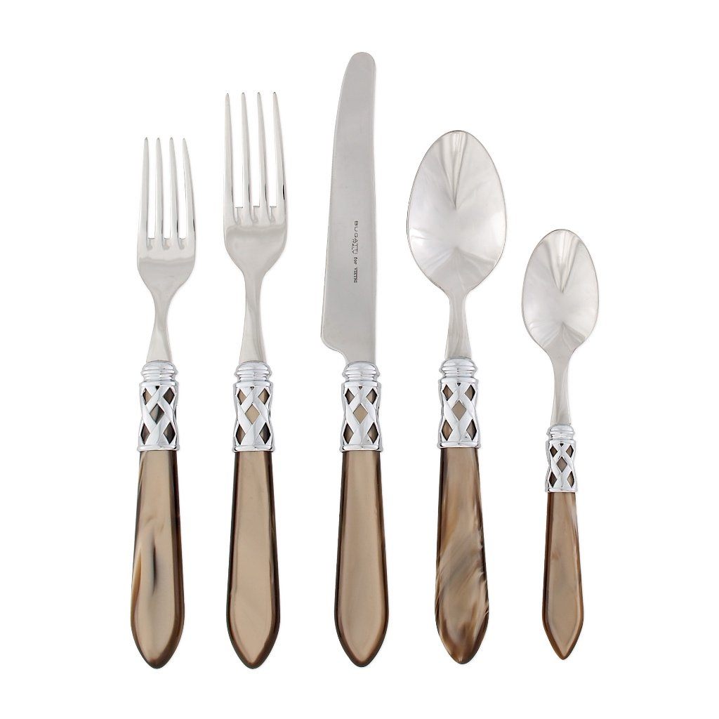 Vietri Aladdin Brilliant Five-Piece Place Setting Dinnerware Vietri Taupe 