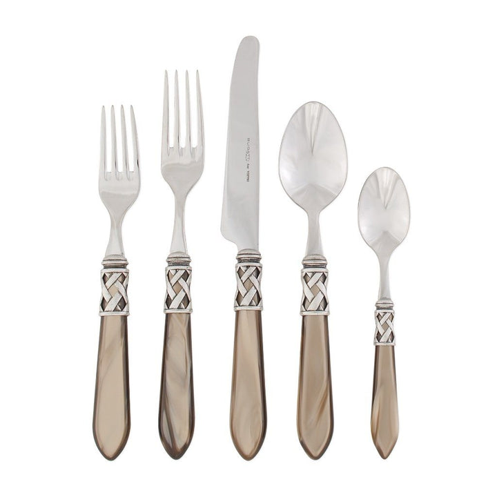 Vietri Aladdin Antique Five-Piece Place Setting Dinnerware Vietri Taupe 