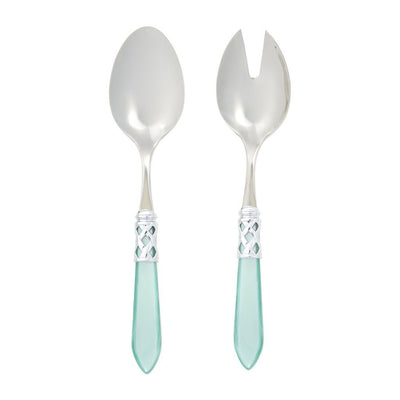 Vietri Aladdin Brilliant Salad Server Set Dinnerware Vietri Aqua 