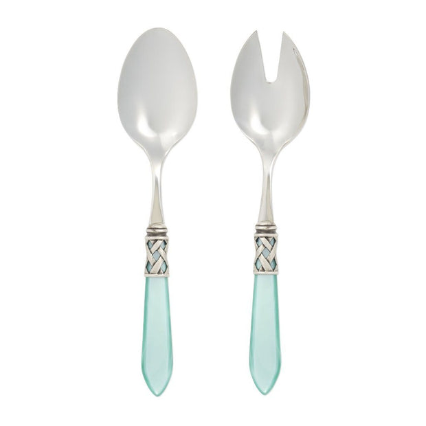 Vietri Aladdin Antique Salad Server Set Dinnerware Vietri Aqua 
