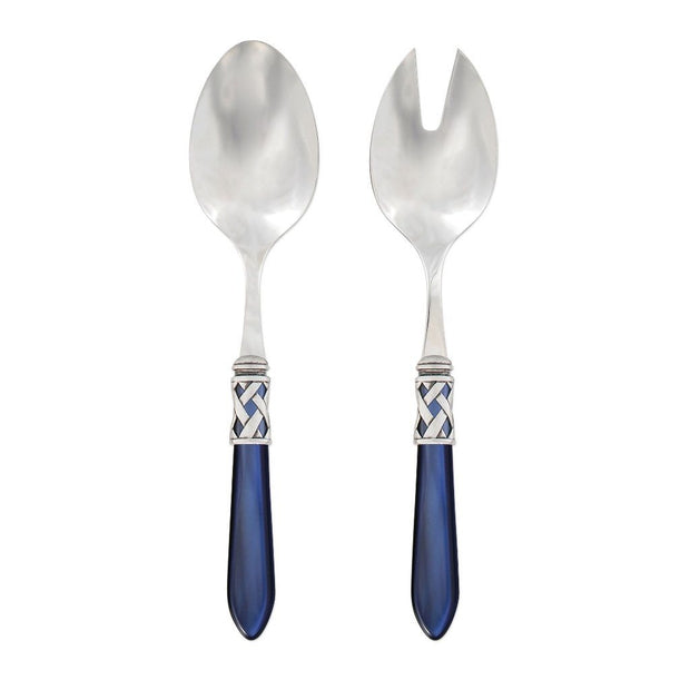 Vietri Aladdin Antique Salad Server Set Dinnerware Vietri Blue 
