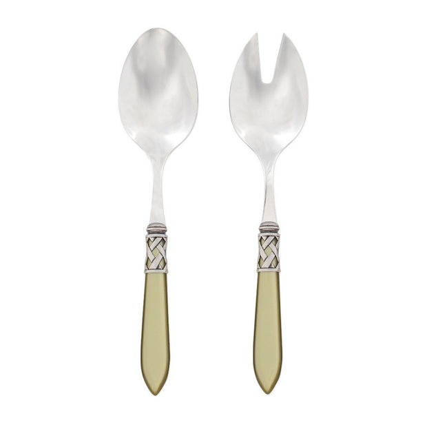 Vietri Aladdin Antique Salad Server Set Dinnerware Vietri Chartreuse 