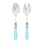 Vietri Aladdin Antique Salad Server Set Dinnerware Vietri Light Blue 