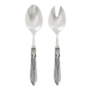 Vietri Aladdin Antique Salad Server Set Dinnerware Vietri Light Gray 