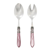 Vietri Aladdin Antique Salad Server Set Dinnerware Vietri Light Pink 