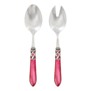 Vietri Aladdin Antique Salad Server Set Flatware Vietri Raspberry 