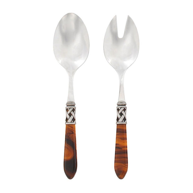 Vietri Aladdin Antique Salad Server Set Dinnerware Vietri Tortoiseshell 