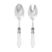 Vietri Aladdin Antique Salad Server Set Dinnerware Vietri White 