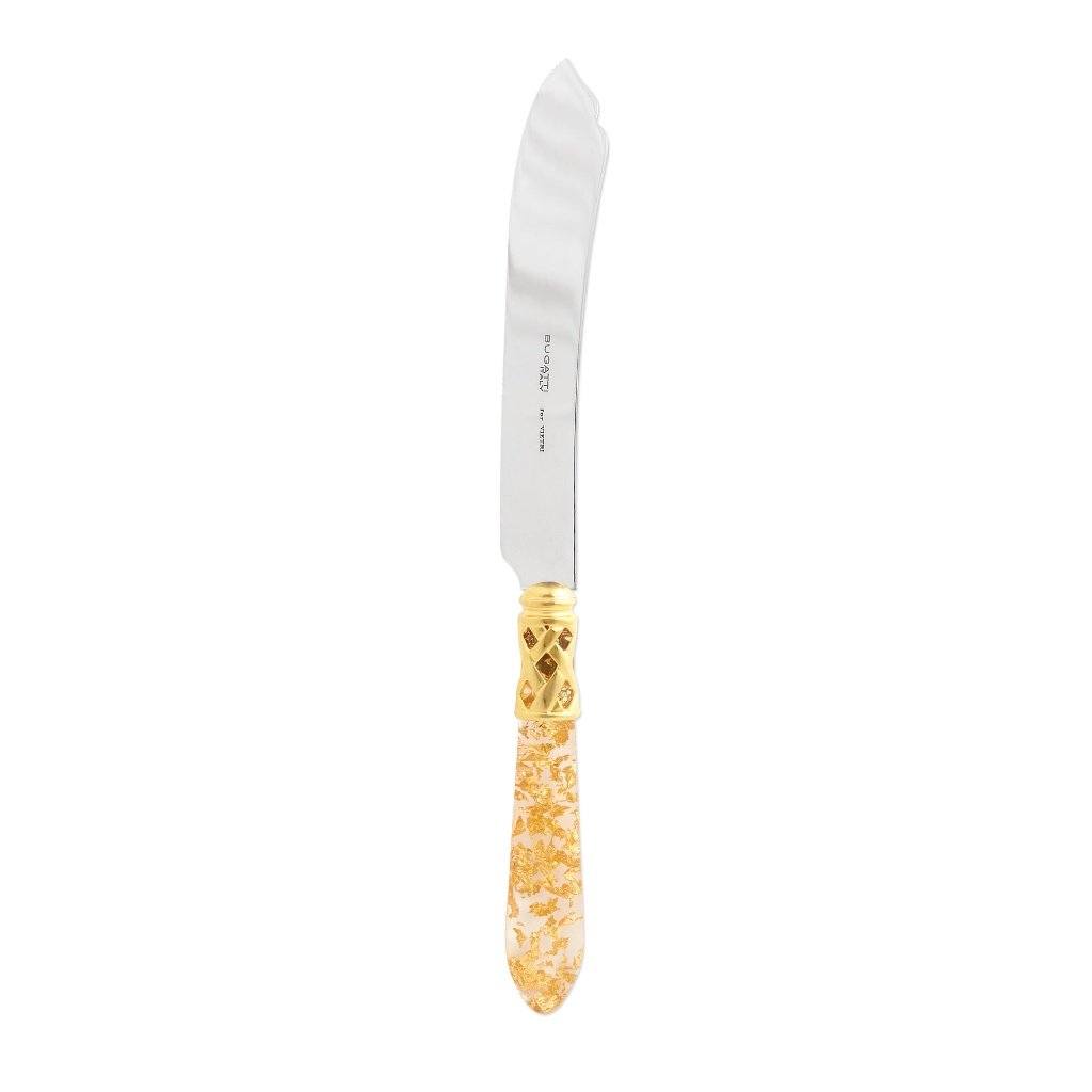 Vietri Aladdin Brilliant Cake Knife Dinnerware Vietri Gold Fleck 