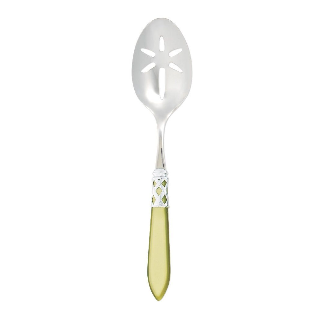 Vietri Aladdin Brilliant Slotted Serving Spoon Dinnerware Vietri Chartreuse 