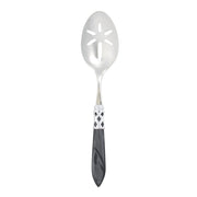 Vietri Aladdin Brilliant Slotted Serving Spoon Dinnerware Vietri Charcoal 