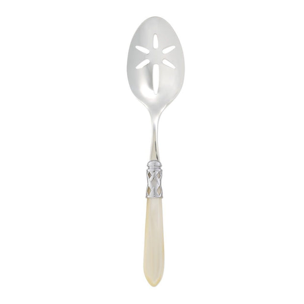 Vietri Aladdin Brilliant Slotted Serving Spoon Dinnerware Vietri Ivory 
