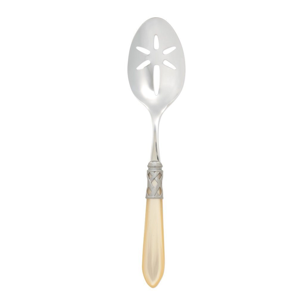 Vietri Aladdin Antique Slotted Serving Spoon Dinnerware Vietri Ivory 