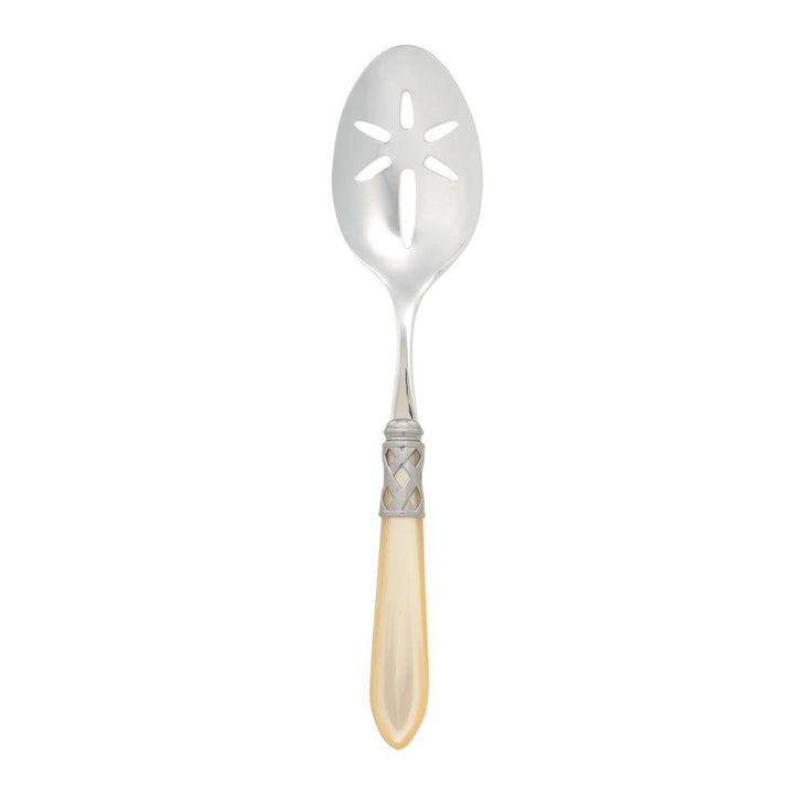 Vietri Aladdin Antique Slotted Serving Spoon Dinnerware Vietri Ivory 