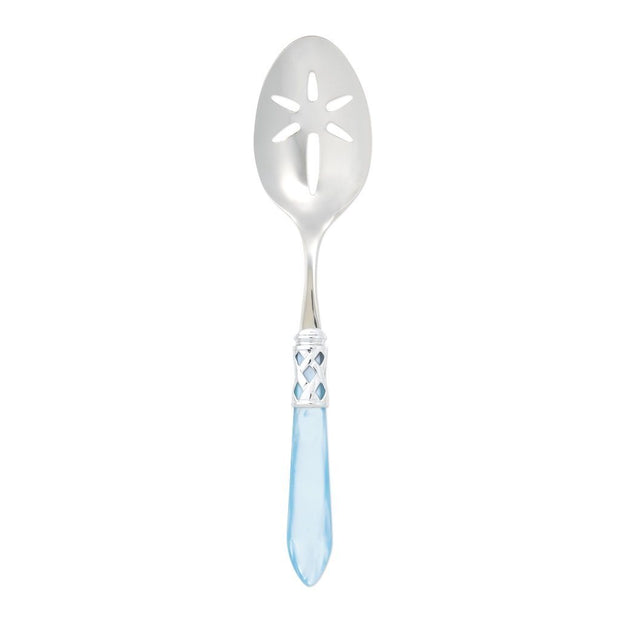 Vietri Aladdin Brilliant Slotted Serving Spoon Dinnerware Vietri Light Blue 