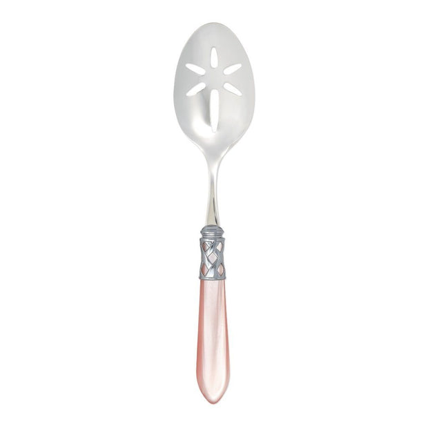 Vietri Aladdin Brilliant Slotted Serving Spoon Dinnerware Vietri Light Pink 