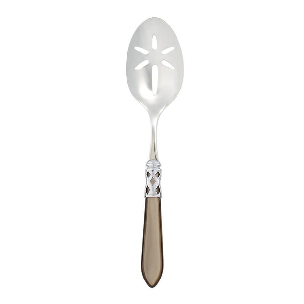 Vietri Aladdin Brilliant Slotted Serving Spoon Dinnerware Vietri Taupe 