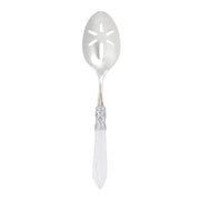 Vietri Aladdin Brilliant Slotted Serving Spoon Dinnerware Vietri White 