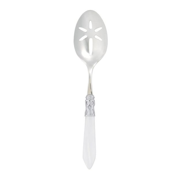 Vietri Aladdin Brilliant Slotted Serving Spoon Dinnerware Vietri White 